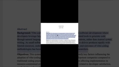 ร่างบทคัดย่อและบทความรีวิวเรื่อง vibe coding ที่สร้างด้วย SciSpace AI Agent